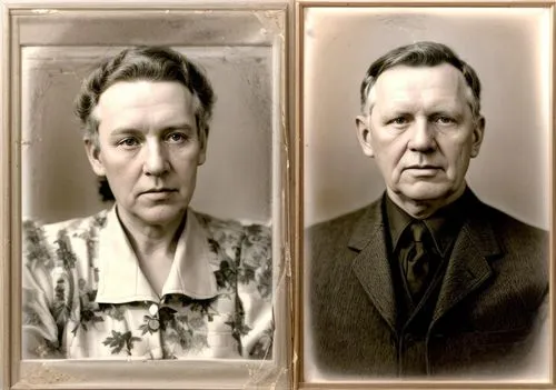 дедушка и бабушка,an old po of two people from the same era,tintypes,vintage man and woman,koevermans,heuvelmans,grandparents,mother and grandparents