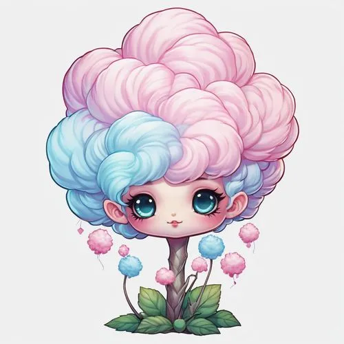 anemone hupehensis september charm,kawaii cactus,cauliflower jellyfish,pearl hyacinth,flora,lychees,Illustration,Abstract Fantasy,Abstract Fantasy 11