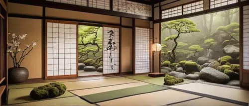 japanese-style room,ryokan,ryokans,japanese floral background,dojo,background with stones,japanese art,teahouses,teahouse,bamboo plants,tea ceremony,japanese background,japanese zen garden,shoin,bamboo curtain,japanese garden ornament,3d background,onsen,cool woodblock images,zen garden,Art,Classical Oil Painting,Classical Oil Painting 01