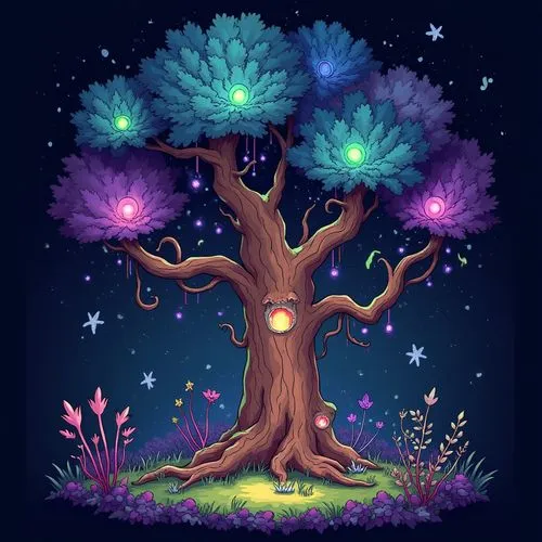 magic tree,flourishing tree,colorful tree of life,painted tree,fairy galaxy,tree of life