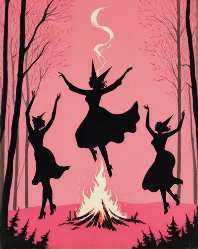 celebration of witches,witches,halloween silhouettes,halloween illustration,halloween poster,the witch,halloween wallpaper,witch broom,witches' hats,halloween background,candy cauldron,halloween ghosts,women silhouettes,witches pentagram,children's fairy tale,witch's hat icon,campfire,halloween scene,fire dance,cauldron,Illustration,Japanese style,Japanese Style 08