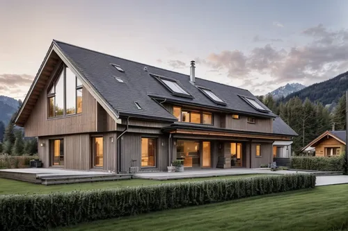 eco-construction,timber house,wooden house,house in the mountains,slate roof,house in mountains,chalet,log home,swiss house,modern house,beautiful home,half-timbered,luxury property,smart home,modern 