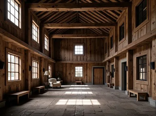 horse barn,wooden beams,wooden floor,longhouse,empty interior,hammerbeam,hayloft,assay office in bannack,horse stable,kentwell,barn,stables,barnhouse,gainesway,inside courtyard,commandery,woodwork,schoolroom,dandelion hall,wooden windows