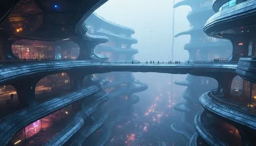 futuristic landscape,arcology,futuristic architecture,coruscant,cybercity,cyberia,sky space concept,cyberport,scifi,areopolis,fractal environment,cybertown,alien world,coldharbour,graecorum,cardassia,fantasy city,sci - fi,futuristic art museum,space port,Photography,General,Realistic