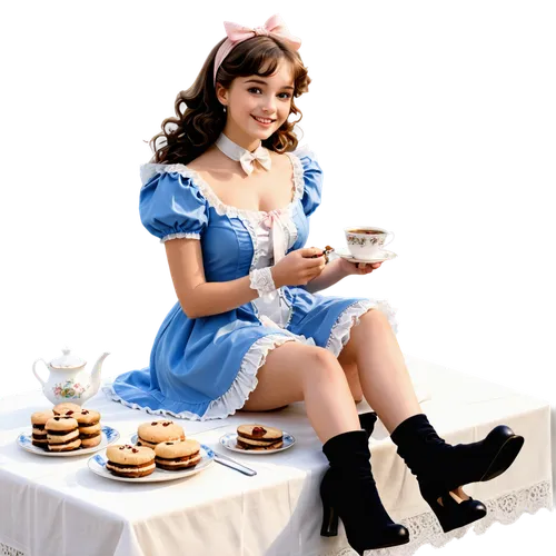 tea party,waitress,tea party collection,girl with cereal bowl,cake stand,milkmaid,doll kitchen,tea party cat,crinoline,porcelaine,alice,woman holding pie,doll dress,alice in wonderland,tea service,maid,hostess,tea time,gingerbread maker,high tea,Unique,Design,Blueprint