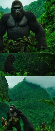 kong,king kong,tarzan,gorilla,great apes,ape,cgi,orang utan,gorilla soldier,uganda,green screen,monkey banana,war monkey,run,green congo,monkey soldier,the law of the jungle,png,silverback,kung fu,Illustration,Japanese style,Japanese Style 20