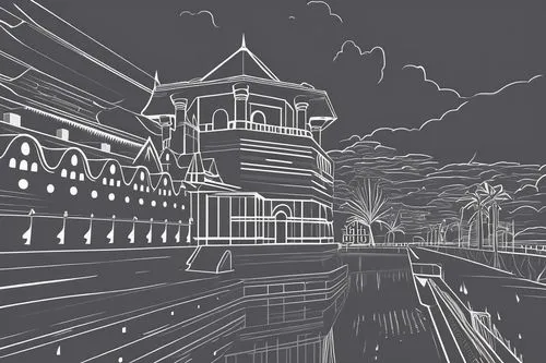 wireframe graphics,mono-line line art,wireframe,night scene,black city,mono line art,scribble lines,city scape,panoramical,tokyo station,office line art,metropolis,light trail,townscape,light streak,c