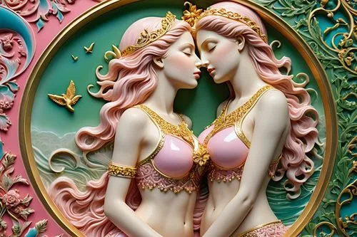 art nouveau,secret garden of venus,princesses,art deco ornament,vintage fairies,body painting,magic mirror,art nouveau design,bodypainting,la nascita di venere,porcelain dolls,the three graces,bodypaint,decorative art,sculptures,fairy tale icons,3d fantasy,disneyland paris,vintage ornament,wood carving,Photography,General,Realistic