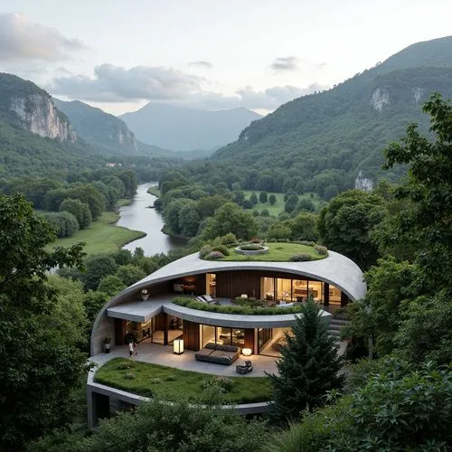 house in the mountains,house in mountains,beautiful home,house by the water,luxury property,amanresorts,dreamhouse,fallingwater,modern architecture,cottars,the cabin in the mountains,luxury home,futuristic architecture,snohetta,forest house,house with lake,cantilevered,dunes house,chalet,luxury hotel