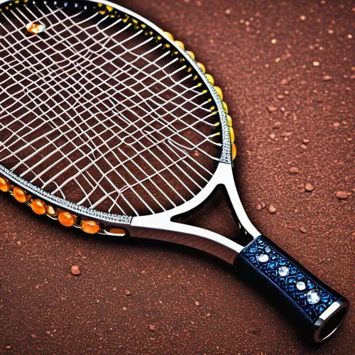 a jeweled tennis racket,racquet,groundstrokes,racquets,claycourts,babolat,tennis,racket,garros,rackets,yonex,forehands,hardcourts,red clay,teamtennis,claycourt,vytenis,ymer,berlocq,sports equipment,sa