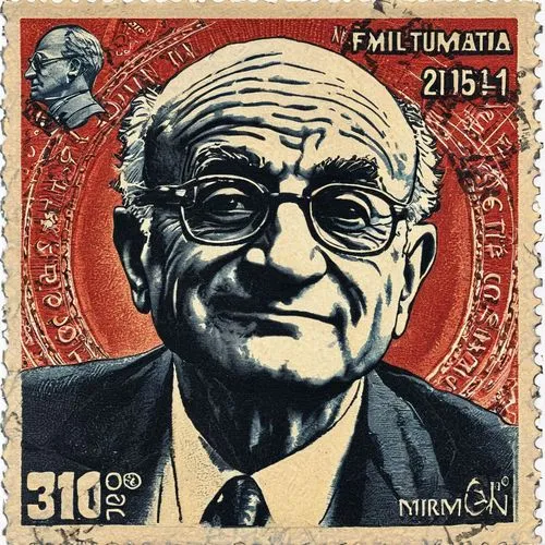 Milton Friedman on a postal stamp ,pugliese,feldmayer,pertini,paunescu,eichmann,meisenheimer,feldbaum,unamuno,filumena,fiszmann,kurtzman,feldmann,permitio,tuchman,truman,napolitano,tennenbaum,economis