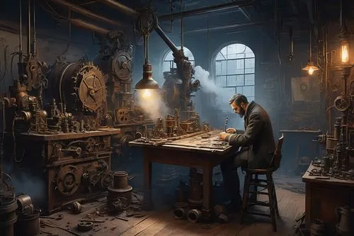  Game Scene, Wild angle view,watchmaker,clockmaker,clockmakers,watchmakers,tinsmith,clockmaking,metalsmith,horologist,antiquorum,metalworker,toymaker,horology,candlemaker,machinist,manufactory,craftsm