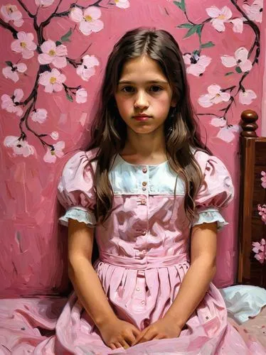 little girl in pink dress,the little girl's room,eggleston,autochrome,painter doll,the little girl,young girl,photorealist,girl sitting,elif,photo painting,little girl,vintage doll,japanese doll,the japanese doll,girl with cloth,female doll,portrait of a girl,girl in cloth,hyperrealism,Art,Artistic Painting,Artistic Painting 03