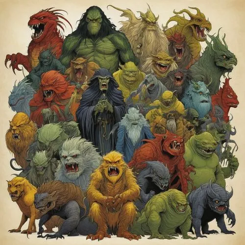 morlocks,orcs,ploog,grumblers,kobolds,ogres,Illustration,Realistic Fantasy,Realistic Fantasy 04