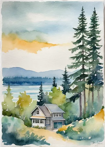 watercolor background,watercolor,watercolor pine tree,watercolor sketch,watercolor shops,summer cottage,watercolor painting,watercolor cafe,watercolor blue,watercolor paint,cottage,watercolors,watercolor tea shop,home landscape,watercolour,watercolor tea,small cabin,watercolor frame,water color,watercolor paper,Illustration,Paper based,Paper Based 25