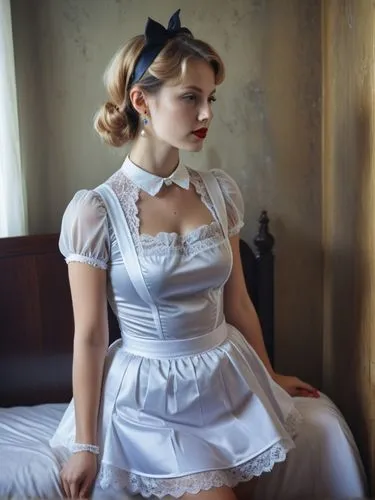 chambermaid,dirndl,maid,vintage dress,retro pin up girl,fraulein,Photography,Documentary Photography,Documentary Photography 01