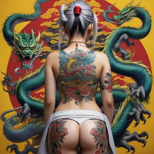 japanese art,moondragon,bodypaint,tattoo girl,dakini,body painting,Photography,Documentary Photography,Documentary Photography 34