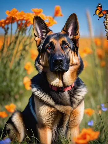 german shepherd dog,flower background,old german shepherd dog,garrison,mwd,dog photography,a police dog,alsatians,beautiful girl with flowers,belgian shepherd dog,gsd,schutzhund,defence,shepherd dog,black german shepherd,canine rose,heeler,german shepards,alsatian,dog pure-breed,Conceptual Art,Daily,Daily 16