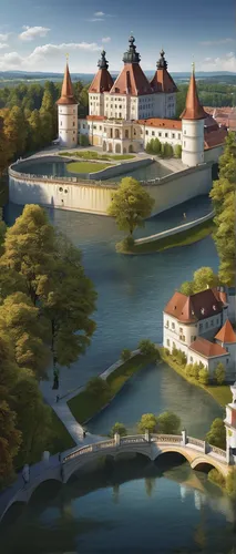 Design a travel advertisement enticing visitors to explore Ludwigsburg's castles and palaces.,moritzburg castle,torgau,castle of hunedoara,fairy tale castle sigmaringen,moated castle,water castle,mori