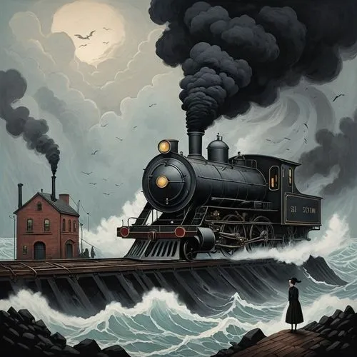 ghost locomotive,steam train,burchfield,steam locomotives,the train,ghost train,hogwarts express,welliver,steam locomotive,steam special train,train of thought,train,steam engine,vintage illustration,hornby,train route,scarbrough,steam power,railroad,steamtown