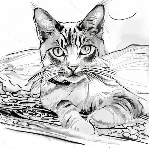 drawing cat,cat line art,doodle cat,silver tabby,american shorthair,line art animal,tabby cat,bengal cat,coloring page,cat portrait,bengal,cat-ketch,cat drawings,cartoon cat,digital drawing,cat vector,illustrator,pet portrait,coloring pages,a tiger,Art sketch,Art sketch,Traditional