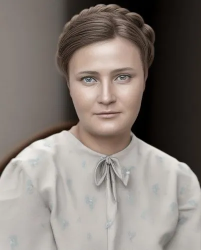 a painting of a woman with a headband,krupskaya,lyudmila,tereshkova,savchenko,millicent fawcett,sendler,Common,Common,Natural