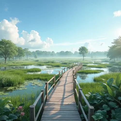 wetland,wetlands,landscape background,polders,virtual landscape,cryengine,fantasy landscape,cartoon video game background,salt meadow landscape,swampy landscape,marshlands,golf landscape,an island far away landscape,wooden bridge,riverlands,meadow landscape,marshland,nature background,pathway,golf course background,Photography,General,Realistic