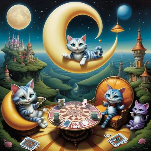 ball fortune tellers,game illustration,cats playing,tea party cat,rotglühender poker,fantasy picture,knizia,moonan,familiars,fortune telling,fortune teller,korin,georgatos,poker,tennekoon,cat's cafe,mmogs,gatos,smallworld,dice poker,Conceptual Art,Fantasy,Fantasy 20