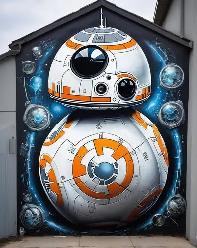 bb8-droid,bb-8,bb8,yard art,droid,r2-d2,garage door,r2d2,streetart,starwars,star wars,millenium falcon,droids,mural,graffiti art,street art,grafitti,disney baymax,storage tank,lando,Conceptual Art,Sci-Fi,Sci-Fi 02