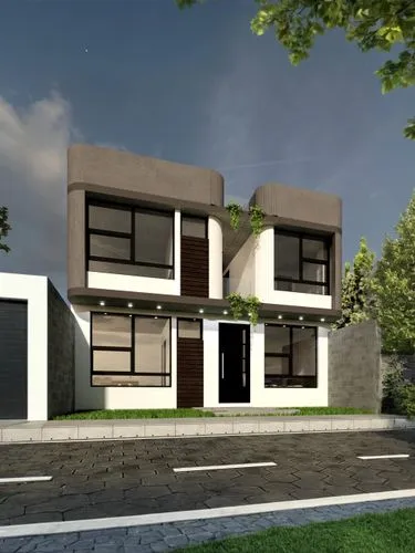 modern house,3d rendering,residential house,residencial,render,sketchup,house facade,duplexes,revit,two story house,renders,condominia,house shape,residence,house drawing,floorplan home,rumah,3d rendered,casita,bahay