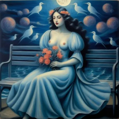 venus,habanera,gardenias,la violetta,nereid,diwata,magnolia,dita,blue rose,tretchikoff,jasmine blue,art deco woman,viveros,woman sitting,ceres,blue moon rose,virgo,duchesse,azzurro,la nascita di venere,Illustration,Black and White,Black and White 23