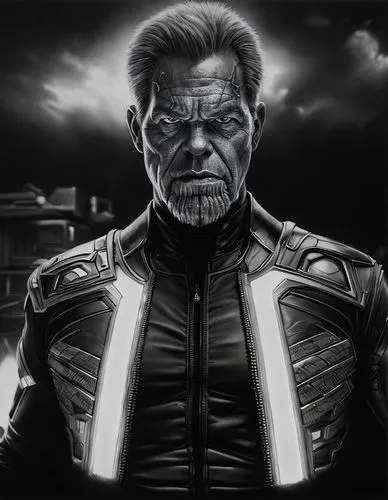 terminator,cyborg,shepard,wolverine,crossbones,x-men,steel man,merle black,admiral von tromp,mercenary,avenger hulk hero,tyrion lannister,sci fiction illustration,kahn,enforcer,iron-man,thanos,x men,cg artwork,cable,Art sketch,Art sketch,Ultra Realistic