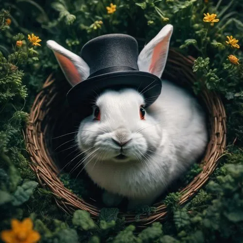 white rabbit,bunnicula,easter bunny,dwarf rabbit,white bunny,bunny on flower,Photography,General,Fantasy