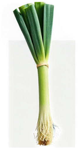 Leek, green vegetable, solo, detailed texture, natural light, 3/4 composition, shallow depth of field, warm color tone, cinematic lighting, slight steam rising, fresh cut, dew droplets, farm-to-table,