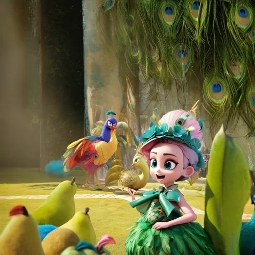 Peacock feathers,princess anna,fairy peacock,tangled,fairy world,rosa ' the fairy,little girl fairy,agnes,alice in wonderland,child fairy,fairy forest,fairies,princess sofia,3d fantasy,rosa 'the fairy