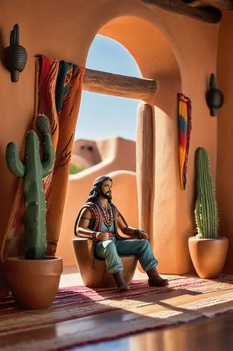 bamaca,southwestern,pecos,abiquiu,degrazia,puebloans,pueblito,navajo,kachina,mexican painter,santa fe,cochiti,pueblo,taos,hacienda,acoma,claymation,jarba,tohono,vaquero,Unique,3D,Garage Kits