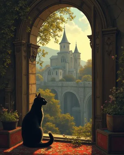 ravenpaw,toussaint,cat european,ghibli,nederpelt,studio ghibli,Illustration,Realistic Fantasy,Realistic Fantasy 22