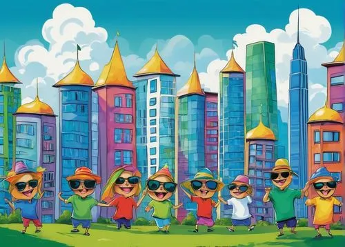 megapolis,dubailand,houses clipart,colorful city,overcrowd,capcities,kids illustration,smart city,toonerville,multifamily,children's background,townspeople,construcciones,city buildings,metropolises,fantasy city,toontown,urbanization,urbanites,leaseholders,Illustration,Paper based,Paper Based 15