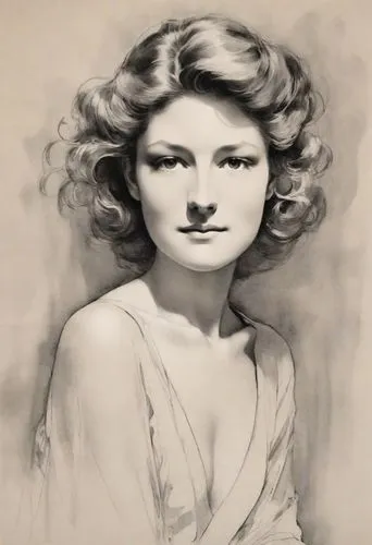 Sitting on a chair, not much too on her body.,charcoal drawing,hayworth,vintage drawing,katherine hepburn,ingrid bergman,vintage female portrait,yakimova,charcoal pencil,murkowski,sarandon,mercouri,ro