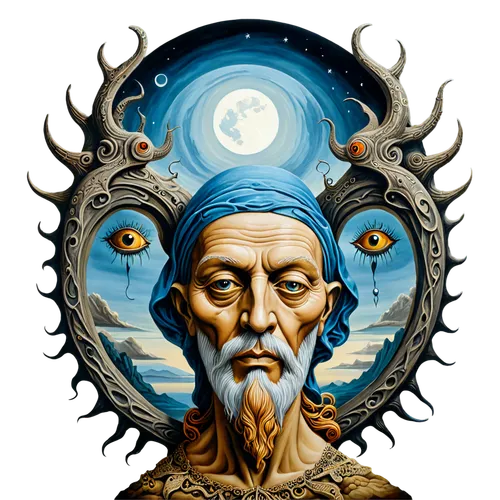 Old god,the painting depicts a old god ,samudrala,avicenna,asatru,hermeticism,djinn,alethiometer,Illustration,Realistic Fantasy,Realistic Fantasy 40