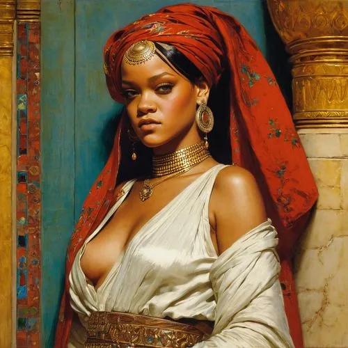 cleopatra,african woman,moorish,african american woman,orientalism,ancient egyptian girl,black woman,rem in arabian nights,beautiful african american women,a woman,priestess,oil painting on canvas,karnak,arabian,black women,egyptian,oil on canvas,pharaonic,oriental princess,vintage art,Art,Classical Oil Painting,Classical Oil Painting 42