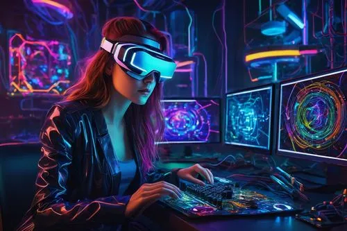 vr,cyberia,cyberpunk,cyberscope,cyber glasses,polybius,cyberscene,cyberview,jellyvision,virtual world,technophobia,rift,cyberarts,girl at the computer,cybersurfers,virtuality,cyberoptics,neurosky,virtual reality,cyberspace,Illustration,Realistic Fantasy,Realistic Fantasy 30