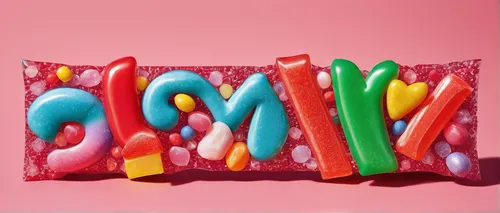 Design a candy logo with a playful and vibrant mood.,gummi candy,play-doh,play doh,lolly cake,gummies,neon candy corns,cmyk,neon candies,gummy worm,gum,chewing gum,cd cover,plasticine,decorative lette