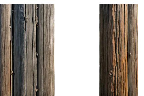 Rustic wooden fence post, rural landscape, weathered texture, vertical composition, natural lighting, shallow depth of field, warm color tone, close-up shot, detailed wood grain, rough-hewn surface, w