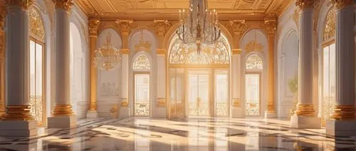 the pillar of light,ornate room,hall of the fallen,art deco background,marble palace,background design,pillars,grandeur,ballroom,light rays,illumination,golden crown,versailles,goldenlight,palaces,gold castle,sanctuary,baroque,golden light,sunburst background,Illustration,Vector,Vector 01