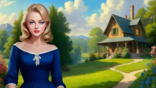 fairy tale character,cartoon video game background,fantasy picture,dorthy,girl in the garden,background image