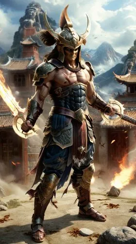  personaje real con super instinto como goku,a man dressed in armor is playing with a sword,kotal,surtr,kensei,xiangfei,yi sun sin,turion,Photography,General,Cinematic