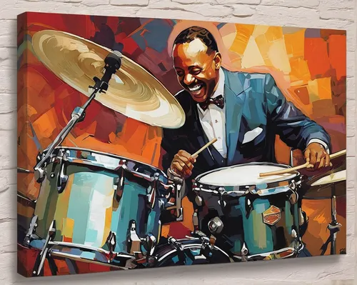 jazz drum,marsalis,jazz,bongos,harlem,jack roosevelt robinson,tom-tom drum,jazz club,jazz it up,custom portrait,snare drum,remo ux drum head,snare,hand drums,drummer,rhythm blues,keith-albee theatre,morgan,martin luther king jr,bass drum,Conceptual Art,Fantasy,Fantasy 18