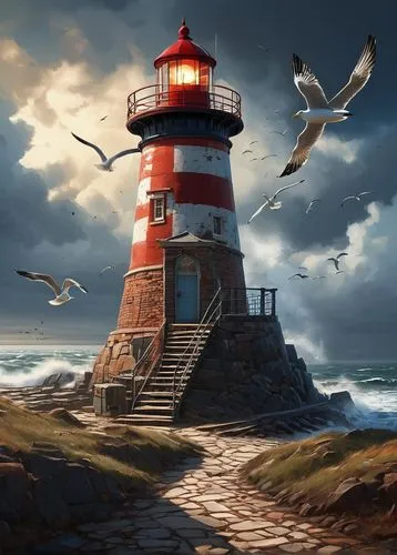 lighthouse,electric lighthouse,lighthouses,light house,phare,petit minou lighthouse,red lighthouse,maiden's tower,light station,siggeir,lightkeeper,world digital painting,pieters,farol,donsky,ouessant,watchtowers,photo manipulation,point lighthouse torch,helfant,Conceptual Art,Sci-Fi,Sci-Fi 01