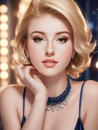 realdoll,romantic look,portrait background,romantic portrait,vintage makeup,elsa,marylyn monroe - female,natural cosmetic,cosmetic,cinderella,ann margarett-hollywood,pixie-bob,blonde woman,fantasy portrait,female beauty,sapphire,women's cosmetics,pearl necklace,retro girl,diamond jewelry